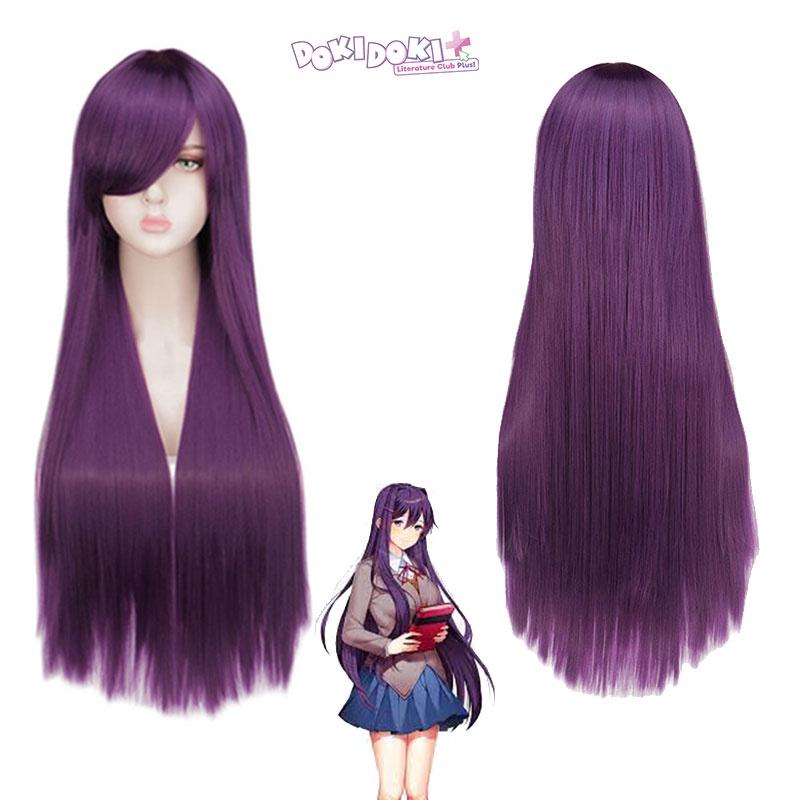 Long Synthetic Wig For Cosplay Anime Doki Doki Literature Club Yuri