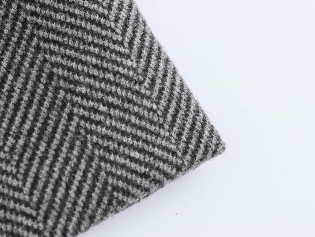 2024 Women's Autumn Fashion: European & American Style Herringbone Jacket with Casual Pants