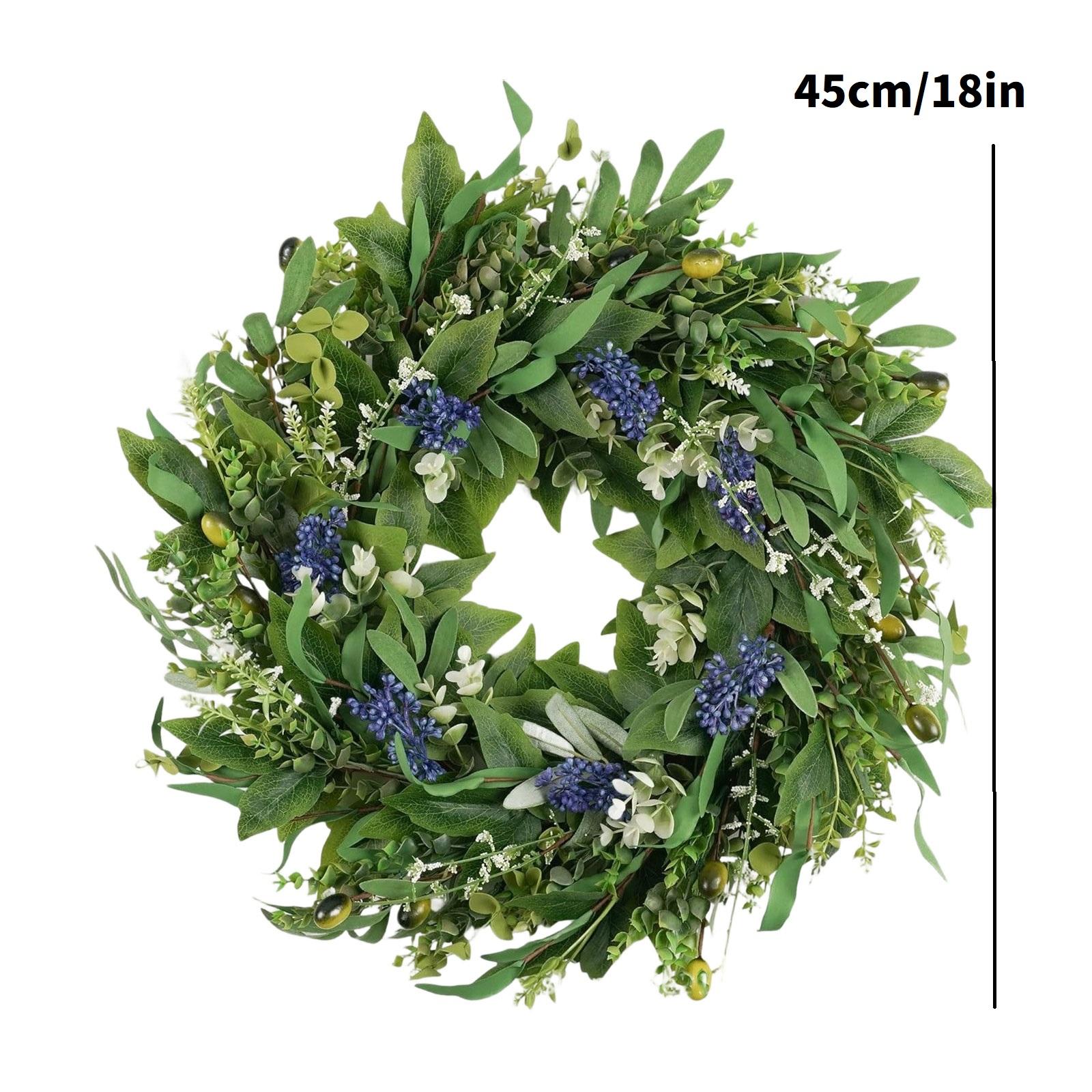 Simulation Of Frost Grass Vine Circle Bottom With Green Plants, Water Grass Vine Circle Flower Wreath One Size зелёный
