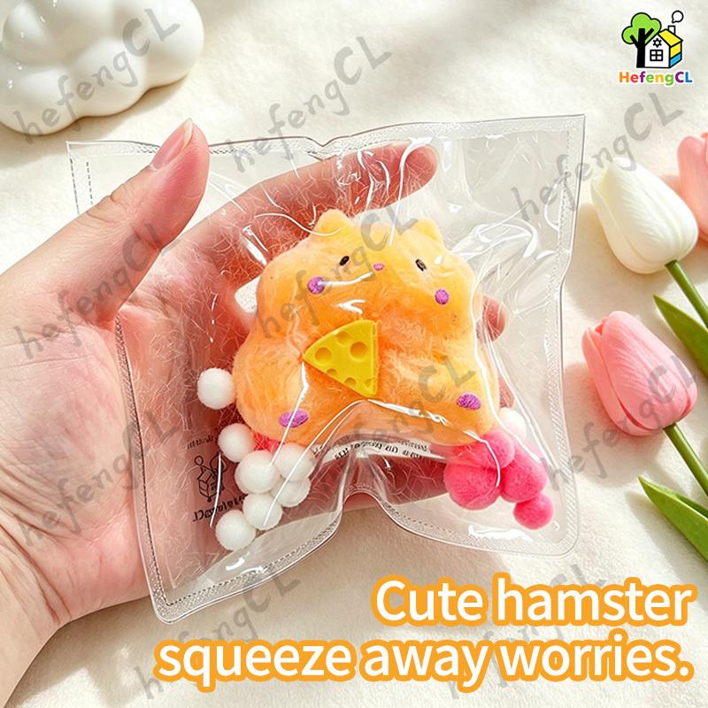 Hamster Queijo Squishy Brinquedo Fidget Alívio do Estresse Animal Macio Fofo Aperte Sensorial Descompressão Festa Infantil Presente de Feriado