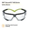 3M SecureFit Safety Clear with Glasses, Lens, Gasket, SF401AF-FM [Used]