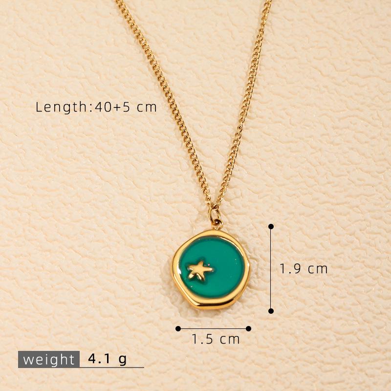 Богемное стальное ожерелье с глазом и подвеской с капельным маслом