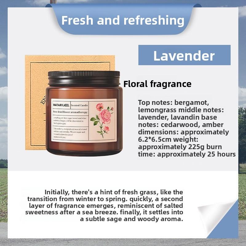 Retro Dried Flower Scented Candles, Rose Petals, Home Bedroom Plant Essential Oil, Long-lasting Fragrance, Romantic Gift