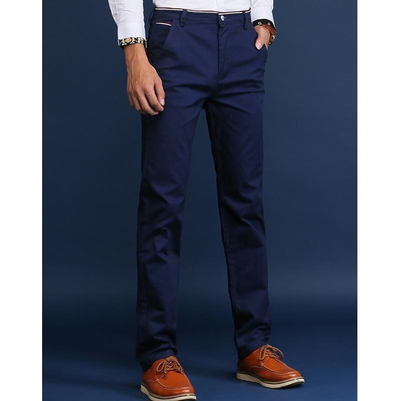 28-38 Pantaloni Casual da Uomo Pantaloni alla Moda Monocolore Pantaloni Dritti Pantaloni da Abito