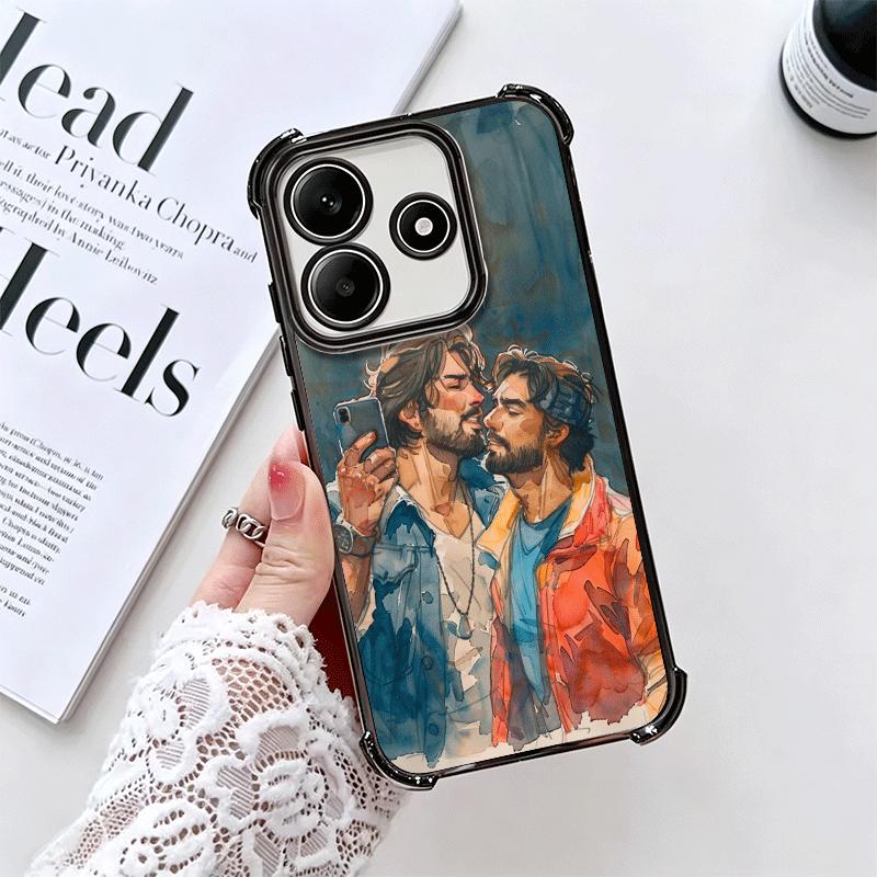 Muscle Man Gay Fitness Soft Phone Case For Xiaomi Redmi Note 14 15 Pro Plus 13 12 11S 11T 5G 10 9S 9 Plating Anti-Fall Fundas