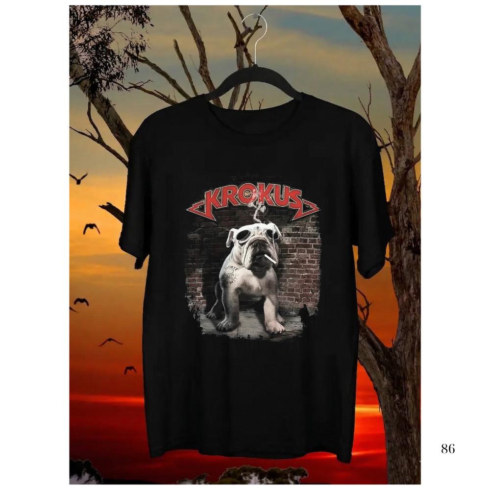 Krokus Band Black TShirt Music Graphic Cotton Unisex S5XL Rock Tee Unisex T-Shirt L