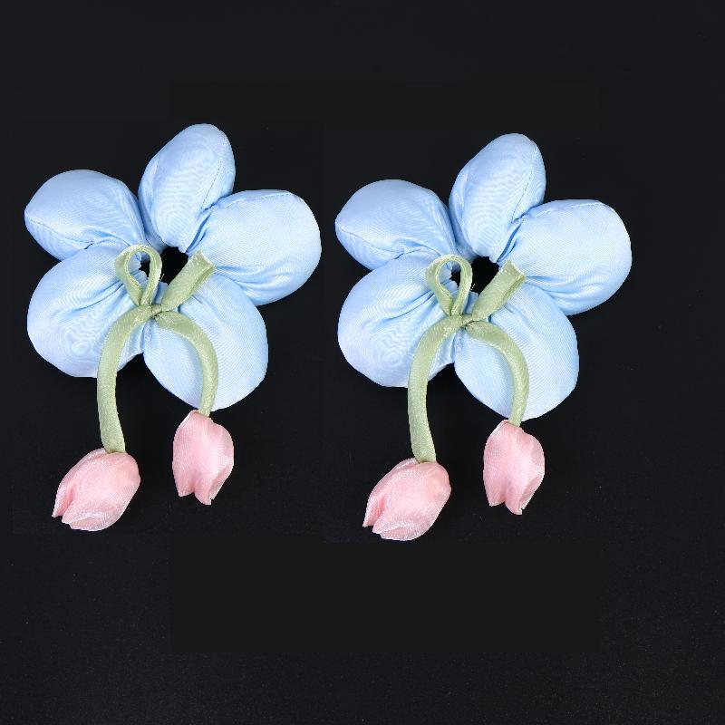 Cute Candy Color Flower Hair Tie Scrunchie Soft Fabric Elastic Ponytail Holder Lovely Hair Accessories For Girls Women Gift