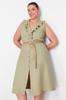 Women's Plus Size Dress New Season Fashion Green Straw Belt Woven Dress