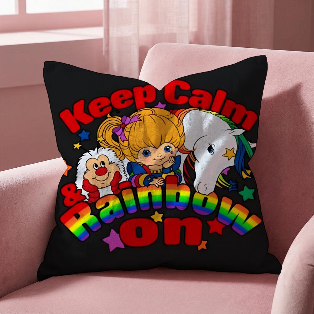 R-Rainbows Cute Brite Cushion Cover Multi-Scene Pillow Cover for Home & Car - Reversible, Soft & Durable for Daily Use