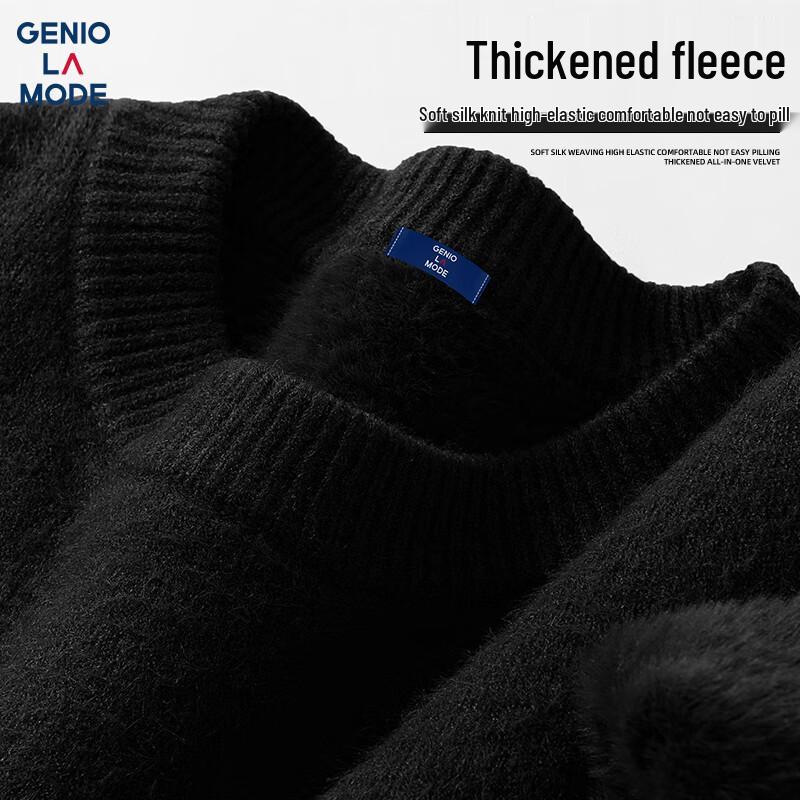 GENIOLAMODE Men's Fleece-Lined Pullover Sweater