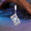 WOSTU 925 Silver Colorful Tarot Cards Charm Pendent Magic Star Moon Sun Lover Bead Fit DIY Bracelet Necklace Women Gift