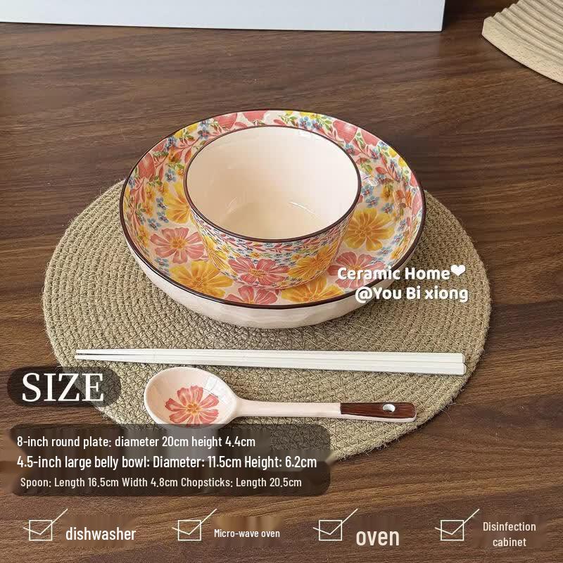 Cartoon Ceramic Handle Salad & Baking Bowl