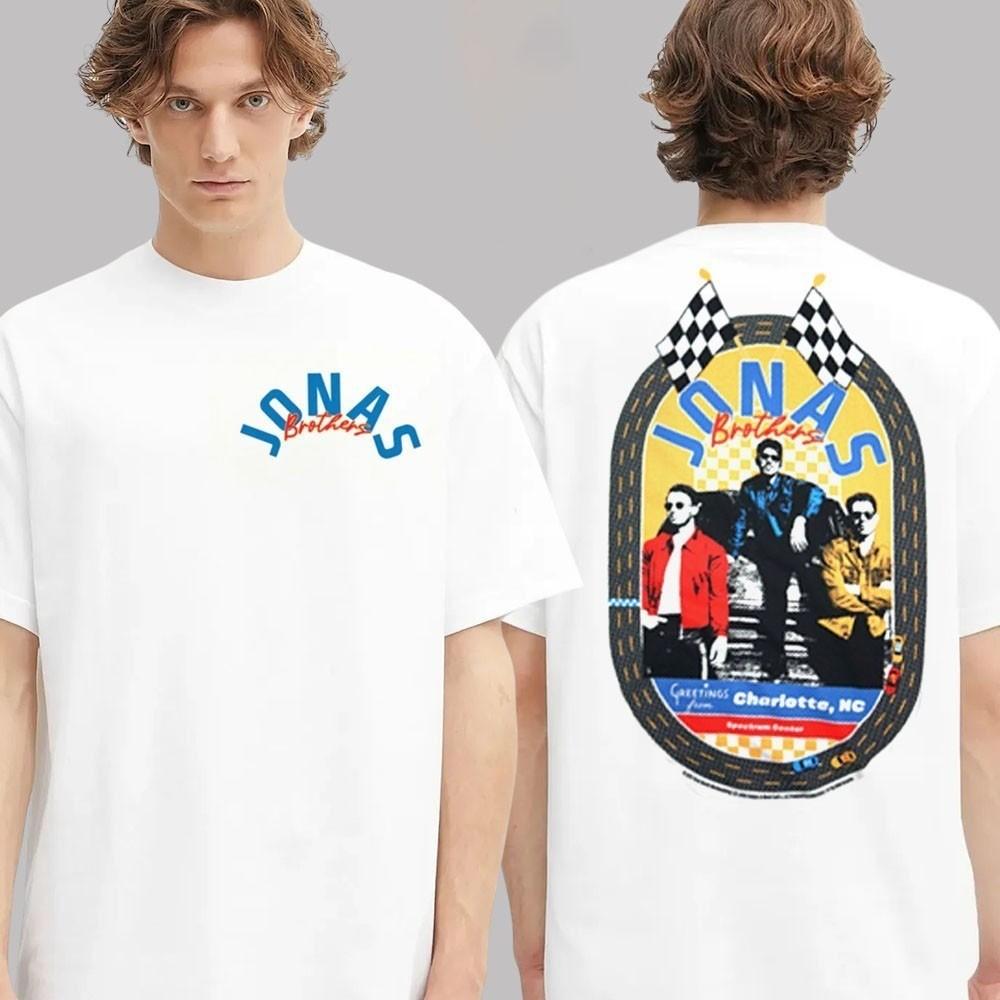 

Jonas Brothers Charlotte NC 2025 Tee Greetings From Your Hometown T-Shirt XL