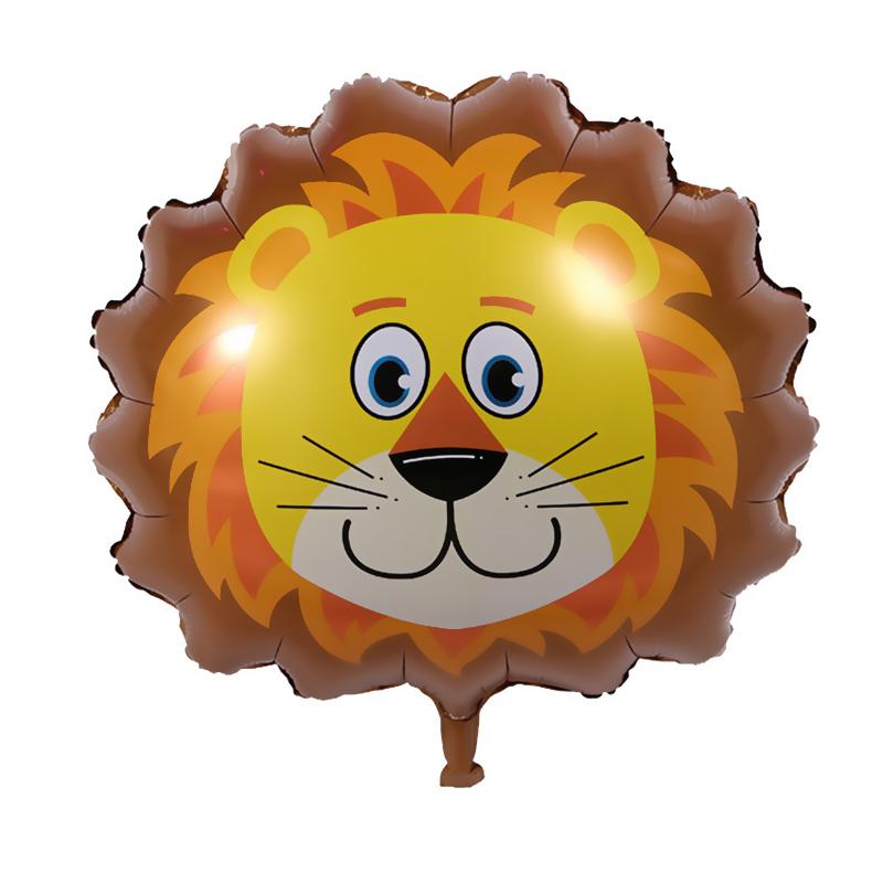 25Inch Cartoon Animal Head Aluminum Film Balloon Baby Birthday Party Decor Lion Tiger Cow Elephant Inflatable Helium Ballon Toy