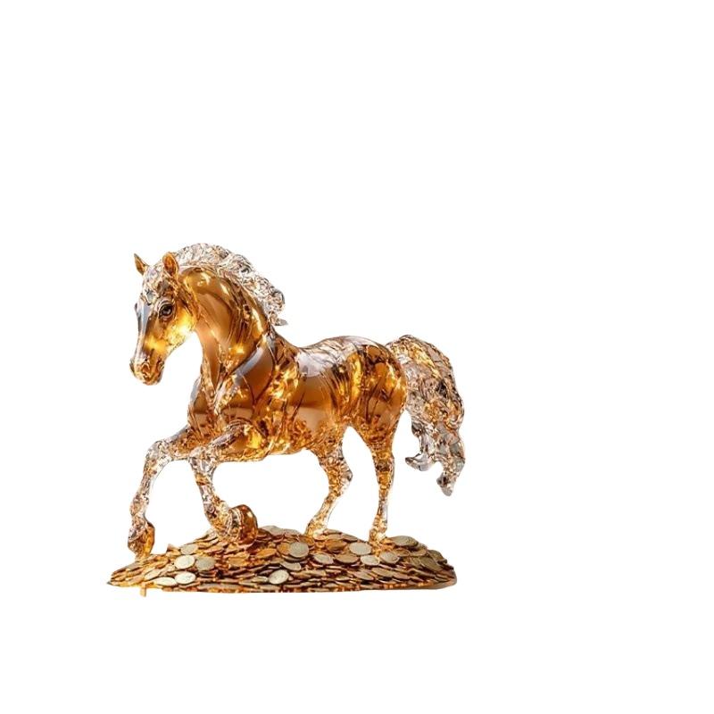 Bohemian Style Acrylic Horse Figurine Tabletop Ornament For Home Room Bedroom Decoration