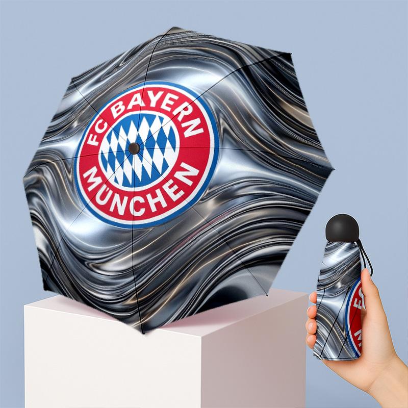 Ombrello Pieghevole Compatto Bayern Monaco con Stampa Mini 5 Pieghe 8 Stecche Antivento Impermeabile Leggero Portatile