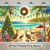 1 Piece Tropical Christmas Joy Background Banner Party Banner Decoration Holiday Party Decoration