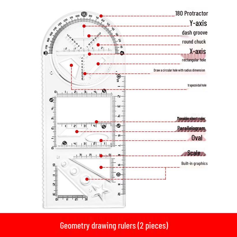 Multifunctional Geometric Drawing and Circle Template Ruler