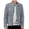 Men's leather jacket new new PU coat stand-up collar slim zipper leather jacket G
