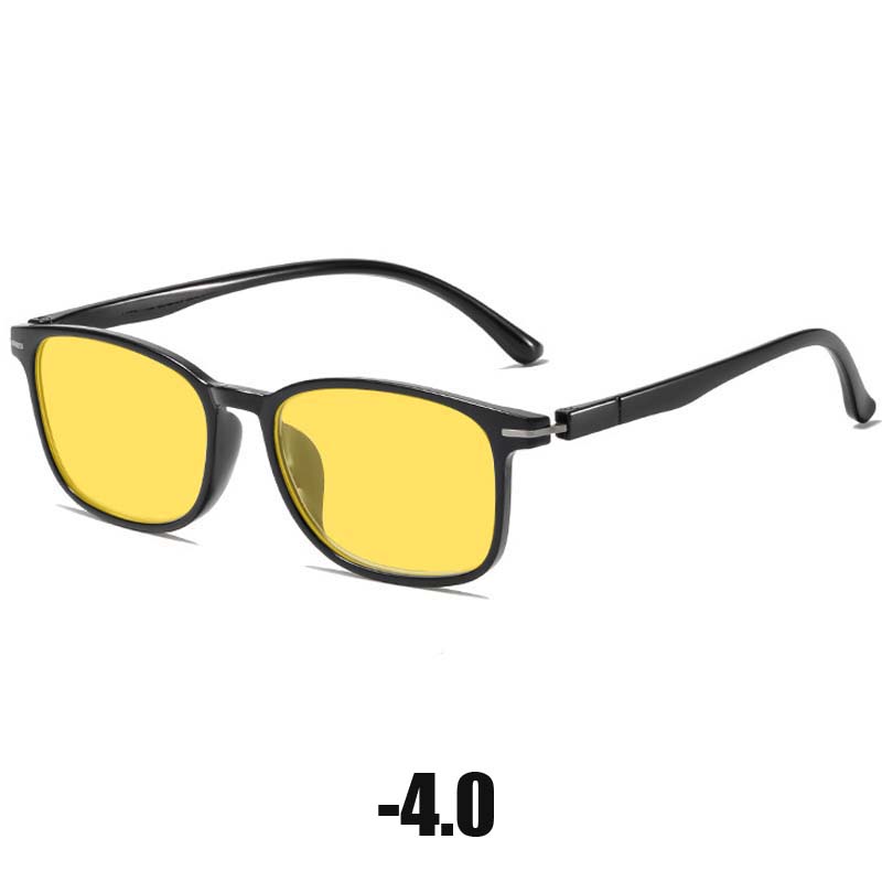 

Антибликовые очки ночного видения для вождения при близорукости для женщин и мужчин, сверхлегкие очки в квадратной оправе, ретро-очки с минусом до 4,0