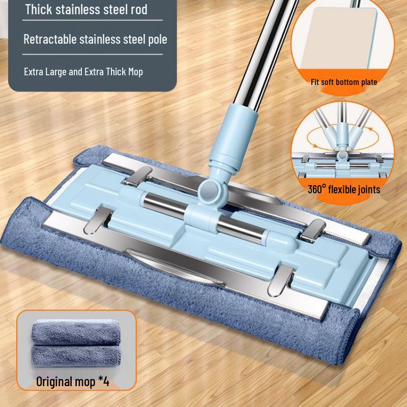 Mopa Plana de Tela con Pinza Estilo Nuevo 2025 - Reemplazo de Toalla Limpieza de Una Pasada