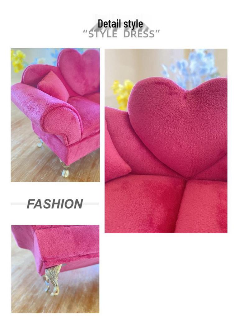 Dutch Velvet Jewelry Box: Sofa-Style Ornament & Ring Storage for 1:12 Dollhouse