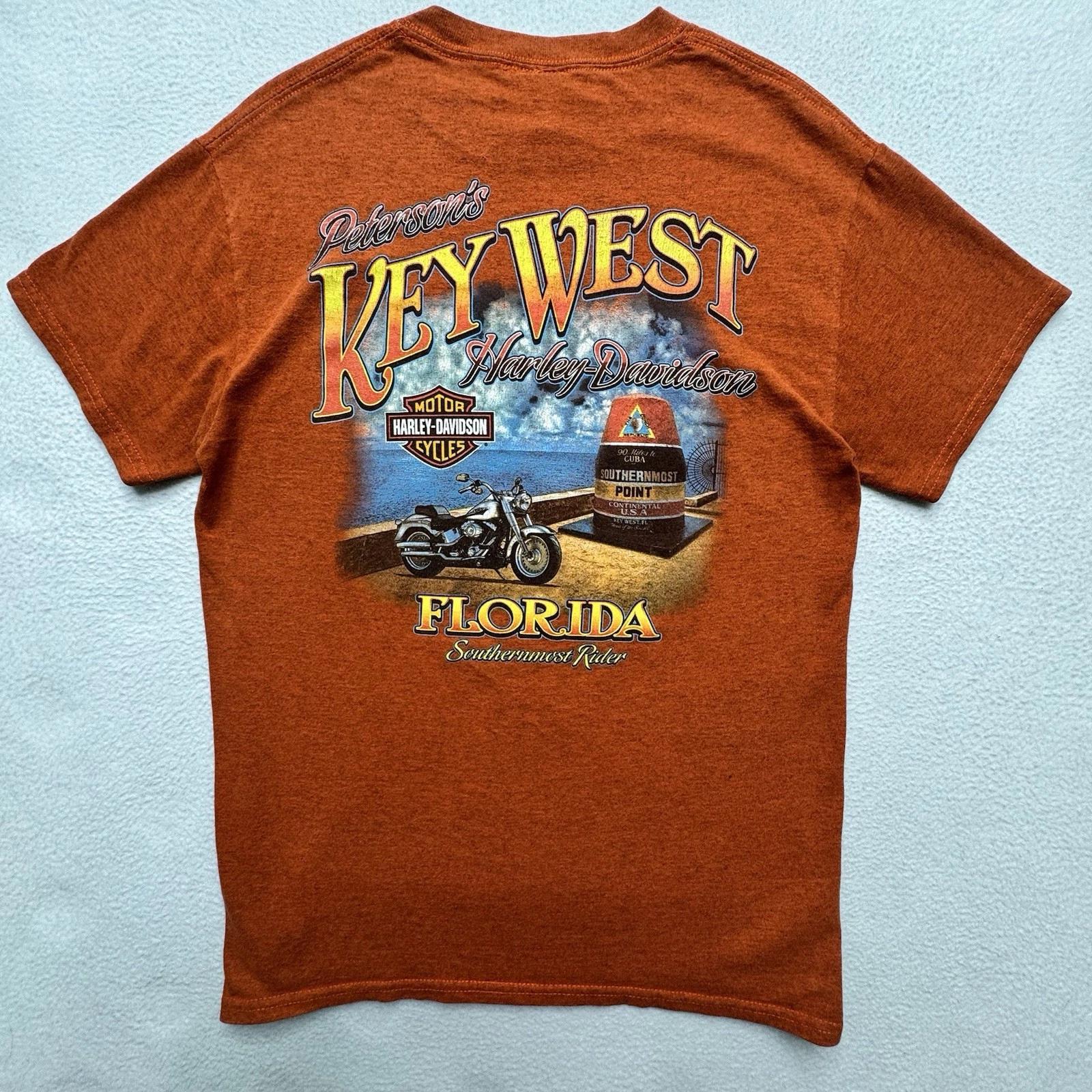 

Harley Davidson Key West Southern Most Point Motorcycle T-Shirt Distressed Sz S M