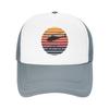 Fashion Helicopter Vintage Sunset  Mesh Baseball Cap  High CostPerforUnisexce Summer Cap