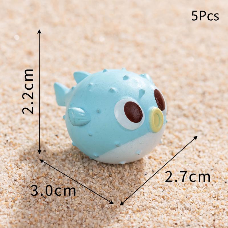 5/10Pcs Cute Mini Sea Animals Statue Aquarium Home Desktop Micro Landscape Resin Fish Tank Aquarium Decoration Accessories