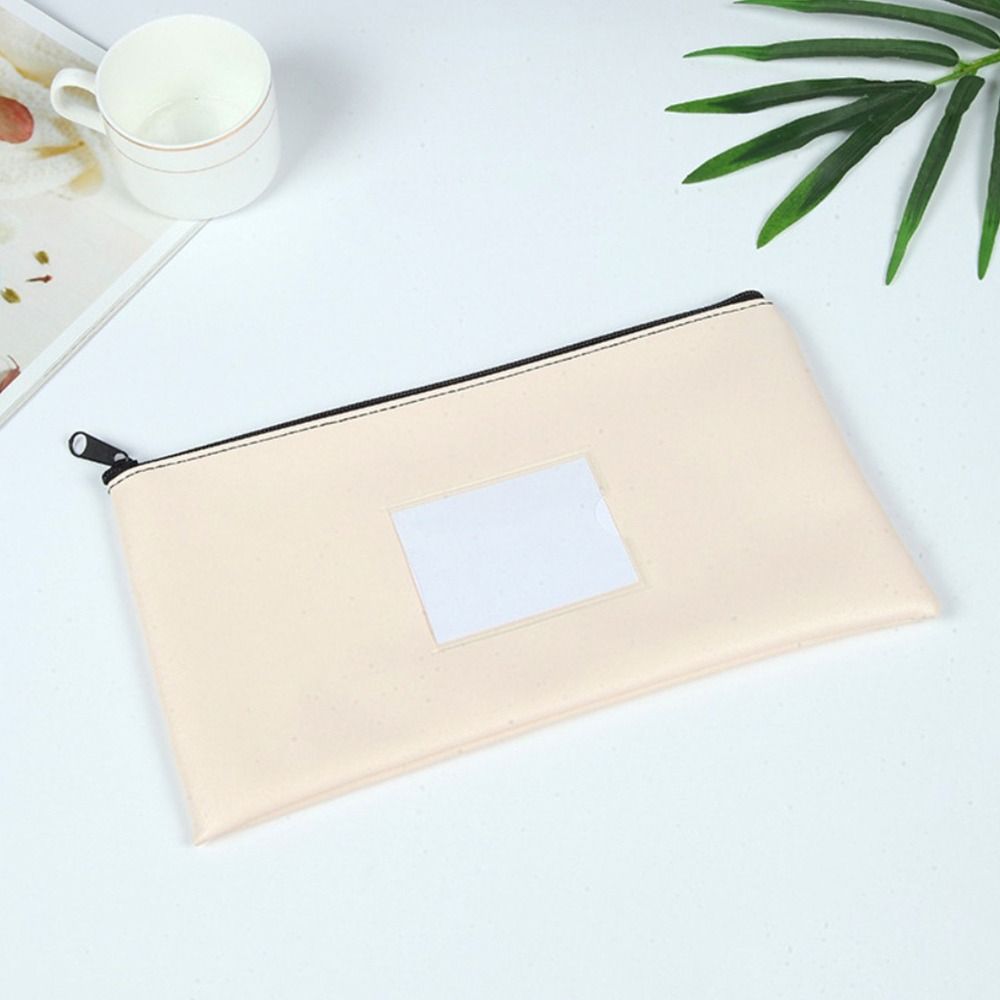 With Label Bank Deposit Bag With Zipper Money Pouch Waterproof Cosmetic Pouch Cosmetics
