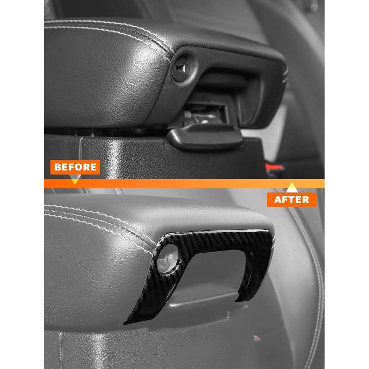 Savadicar Carbon Fiber Interior Accessories - Armrest Switch Bezel Trim Cover for 2018-Present Jeep Wrangler JL JLU 4XE & Gladiator JT - Premium