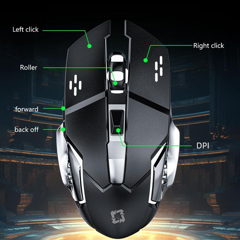 E-Sports Spielmaus Leuchtend Kabelgebunden Kabellos Bluetooth Leise Büro Student Unisex 2.4G Drei-In-Eins Optische Maus