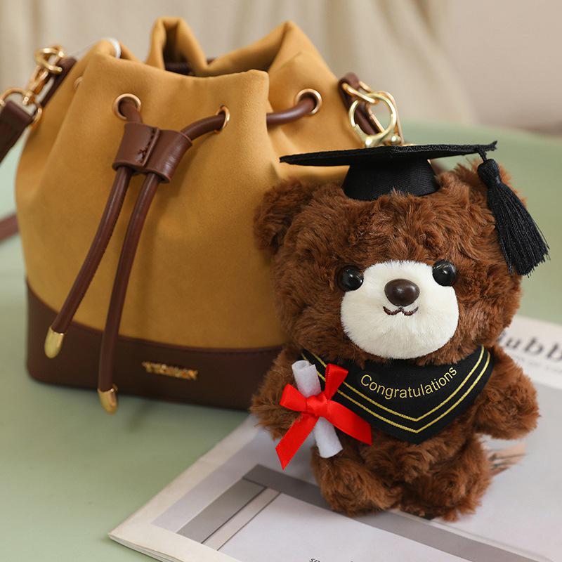 Graduation Bear Plush Toy with Doctoral Hat - Perfect Commemorative Gift for Graduation Season