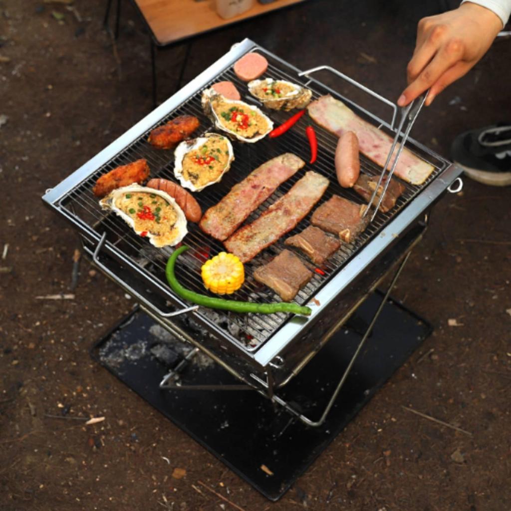 Fire Bowl Grill Stainless Steel Folding Easy To Carry for Backyard