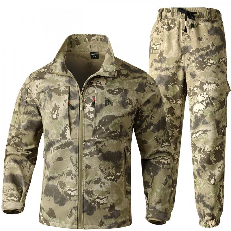 Mens Tactical Workwear Set Camouflage Outdoor Utility Suit Breathable Durable Hiking Training Uniform