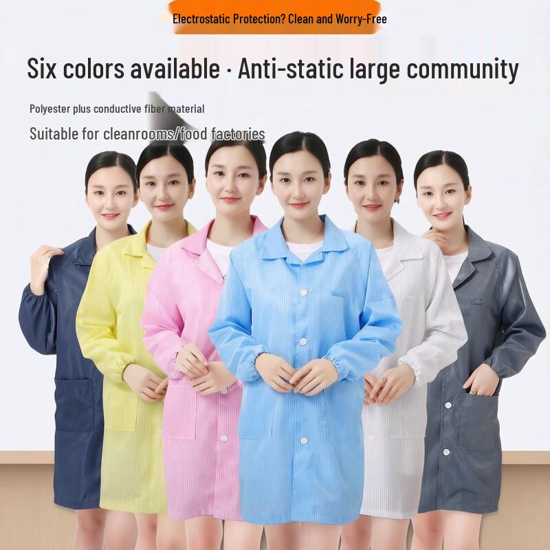 

Antistatic Striped Work Gown