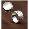 Adjustable Open Ring Men Women Vintage Floral Lotus Design Plated Geometric Band Unisex Fashion Jewelry