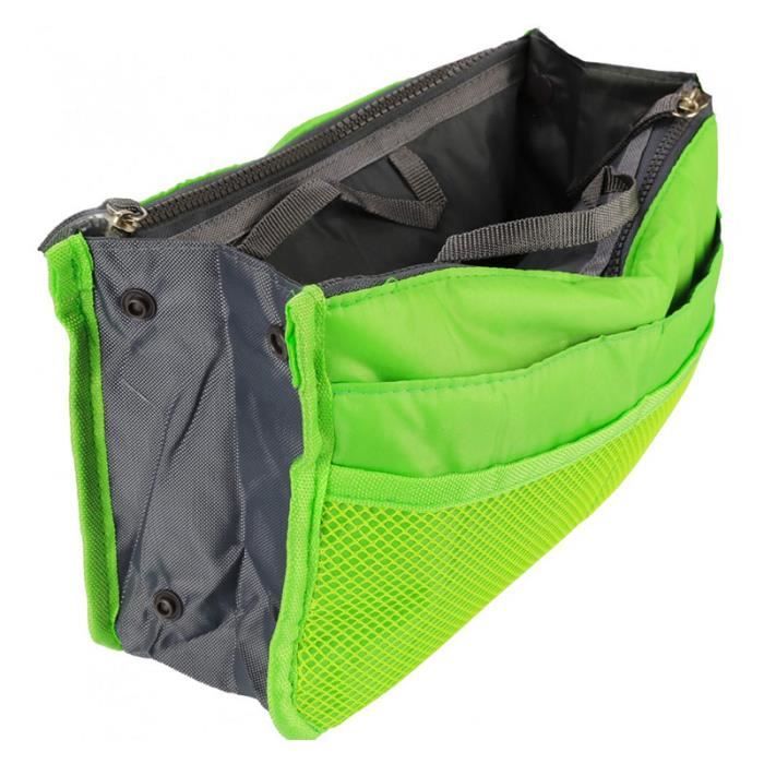 Organisateur de sac à main - SHOP-STORY - Vert - 100% nylon - 13 compartiments - Lavable en machine