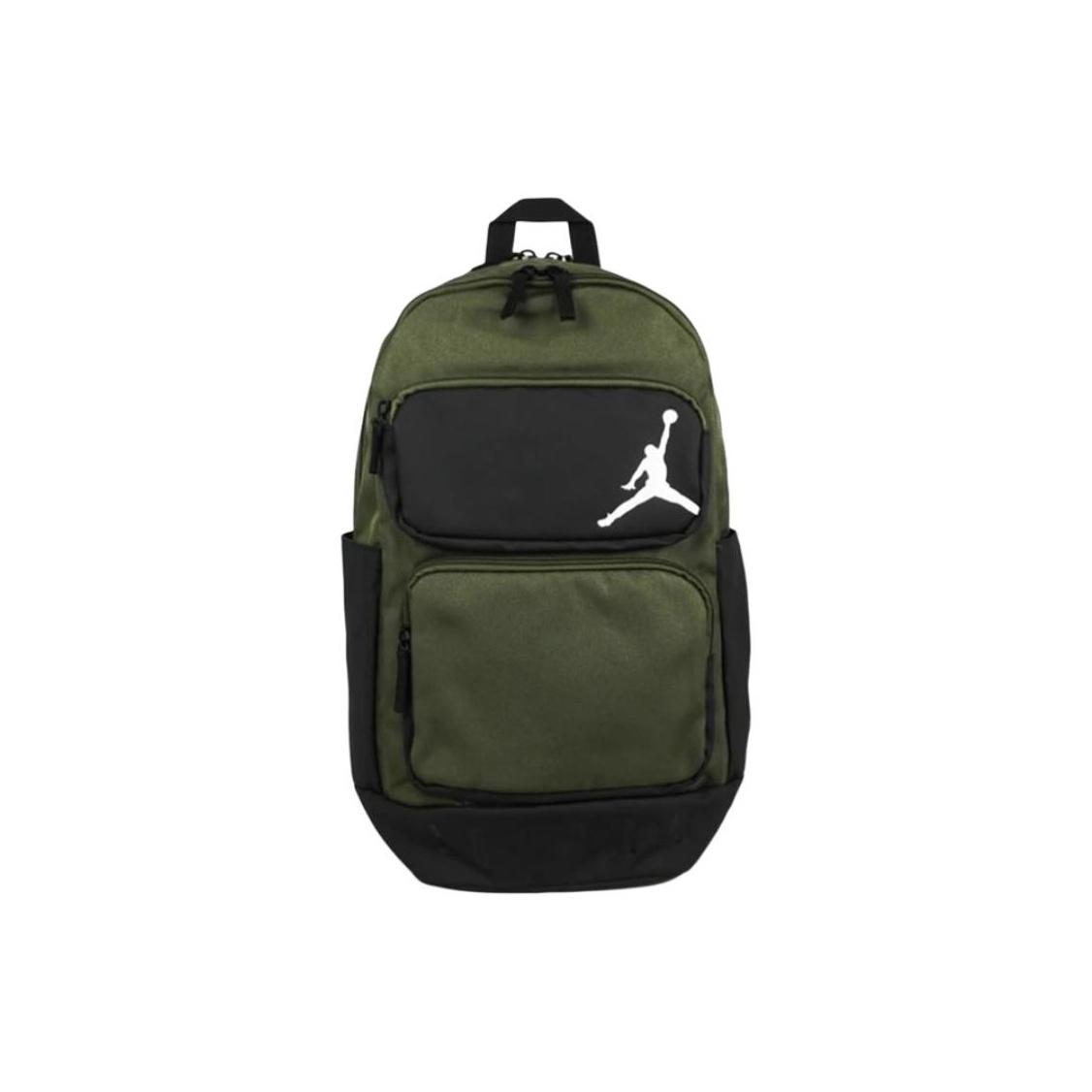 Jordan Print Design Zipper Closure Polyester Backpack Unisex Backpack Army-Green HF7290-222 Army Green