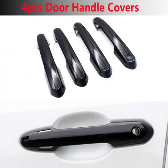 For 2019-2025 Toyota Rav4 GLOSS Black Door Handle COVERS With 2 Smart Keyholes