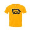 Iowa Hawkeyes Polka Dot State Toddler T Shirt - Gold