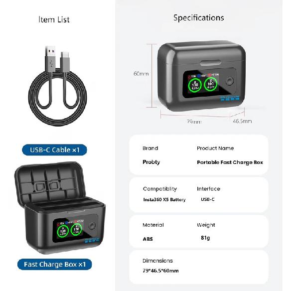 For Insta360 X5 Battery 2850mAh And LCD Dual ChannelFast Charger Hub Power Accessories For Insta 360 ONE X 5 Action Camera