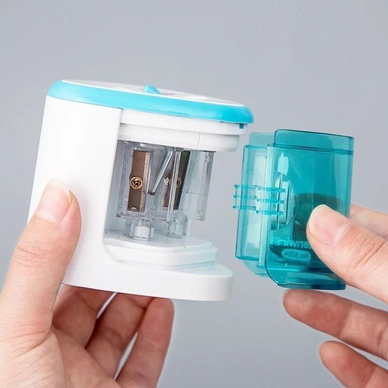 New Useful Battery Operated Electric Pencil Sharpener W/2 Holes 6-8mm And 9-12mm Auto-Stop School Supplies Korean Stationery