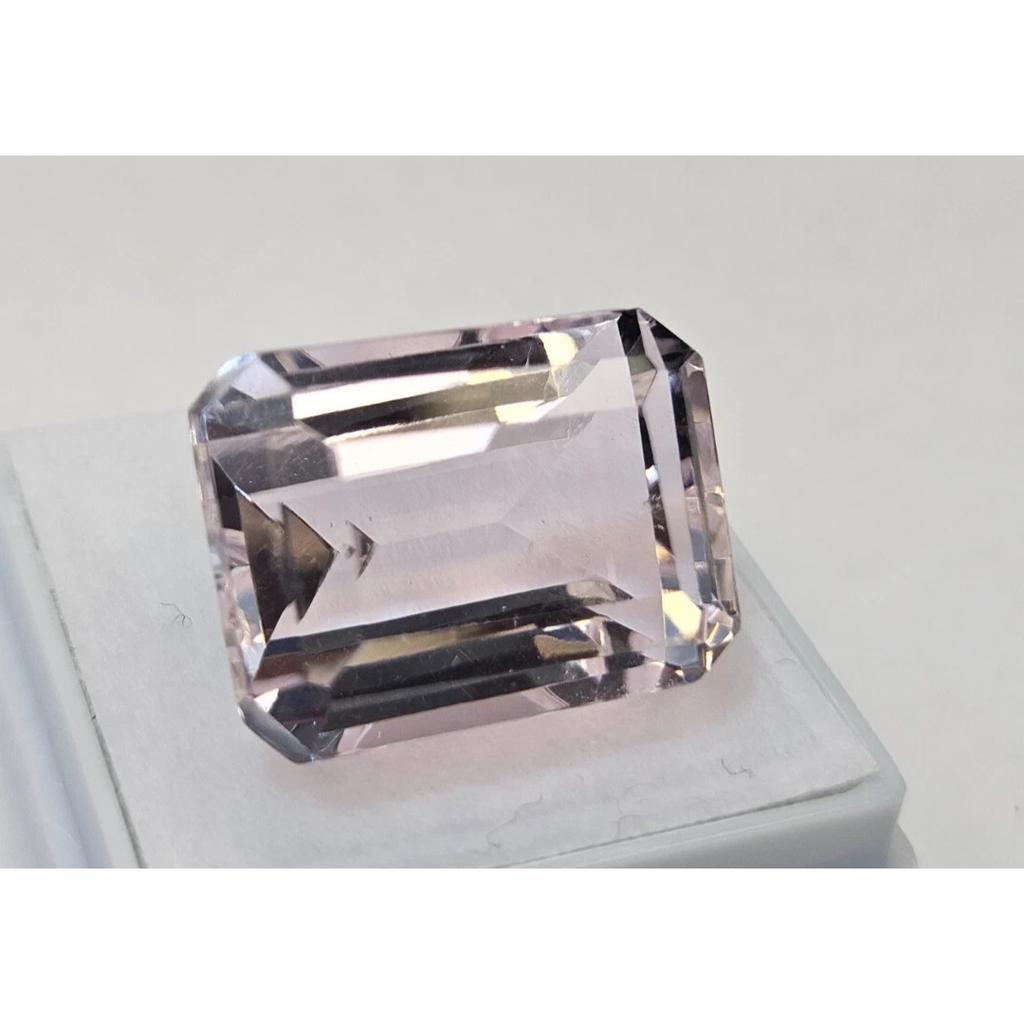 Beautiful Natural Morganite Light Peach 20+ Ct Emerald Cut Certified Gemstone