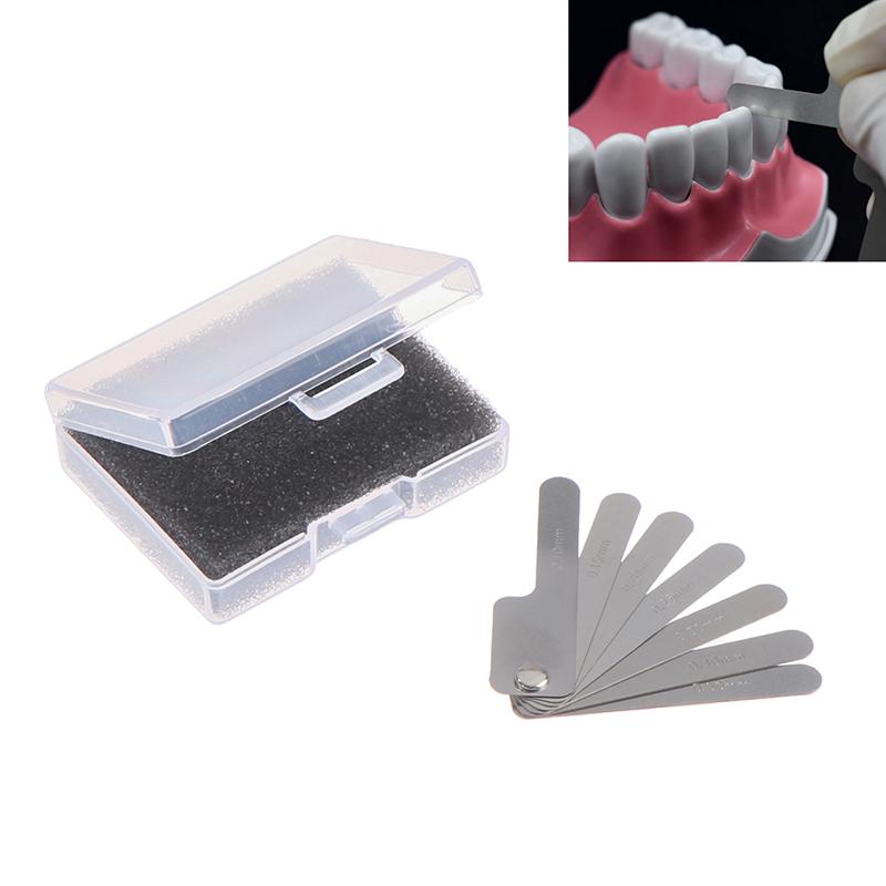 0.1-0.5mm 7 Adet Dental Ortodontik Diş Arası Mine Aşındırma Ölçer Cetvel