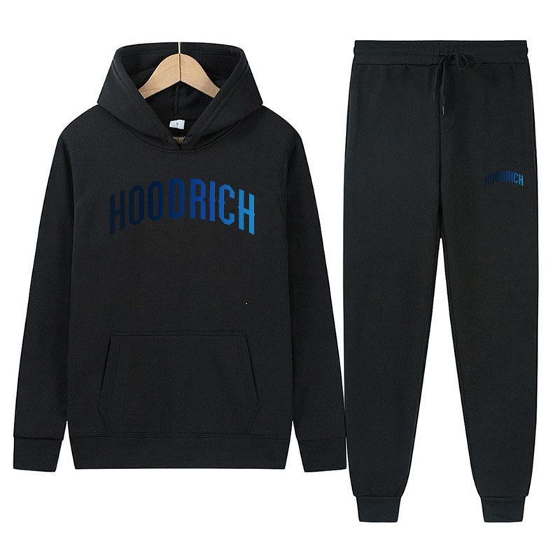Set Două Piese Hanorac cu Imprimeu Model Hoodrich și Bluză de Trening