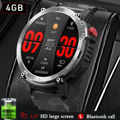 1,6" 3atm Wasserdicht Outdoor Sport Smartwatch Herren 400 mAh Großer Akku Bluetooth Anruf Smartwatch Für 4 GB Speicher TWS Kopfhörer