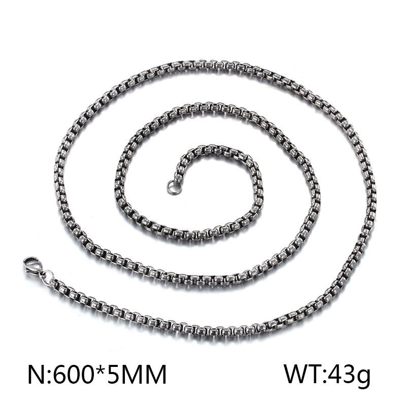 Square Pearl Stainless Steel Titanium Necklace for Men and Women