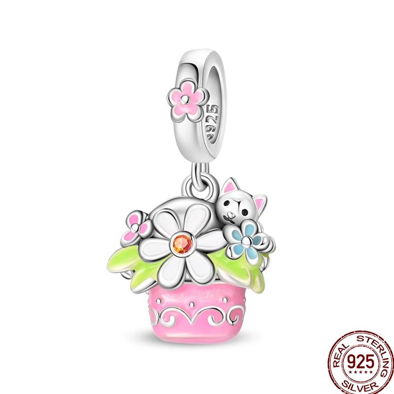 New Original Copper Elephant Cat Game Charms Bead Flower Baby Beads Fit 3Mm Bracelet Diy Jewelry Gifts For Women