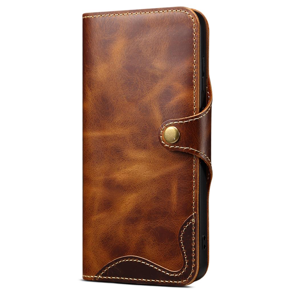 For Samsung Galaxy S24 Case Buckled Genuine Cow Leather+TPU Phone Wallet Cover